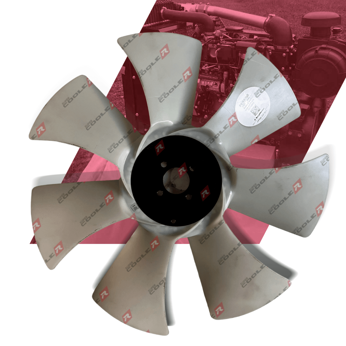 HELICE Radiador Gerador original Perkins Motor 1103A-33 / 1104D / 1104C (2485C546) (T400970) - Imagem 2
